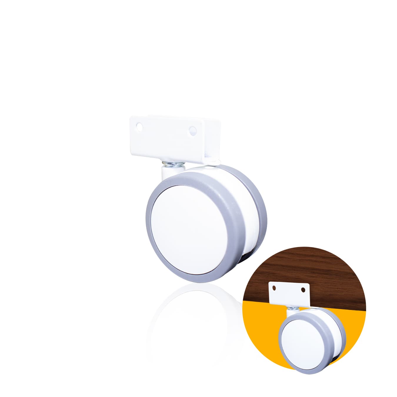 Rodas Para Berço 60mm Sem Freio Branco E Cinza U 18mm