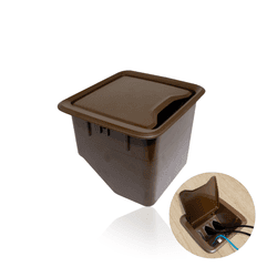 Caixa de Tomada Marrom Para Embutir Em Mesa E Painel Com 3 Tomadas E 3 Conectores Cat5e Dutotec