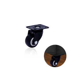 Rodizio Giratório Roda de 40mm Com Rolamento Sem Freio Preto