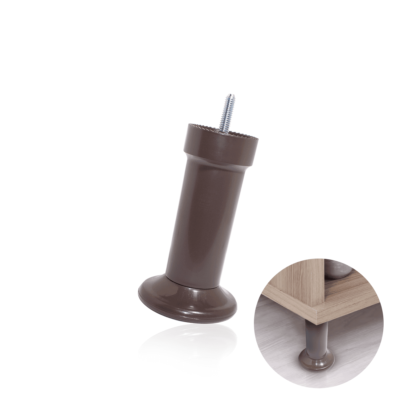 Pé Para Sofás E Cama Box Cor Café 13cm