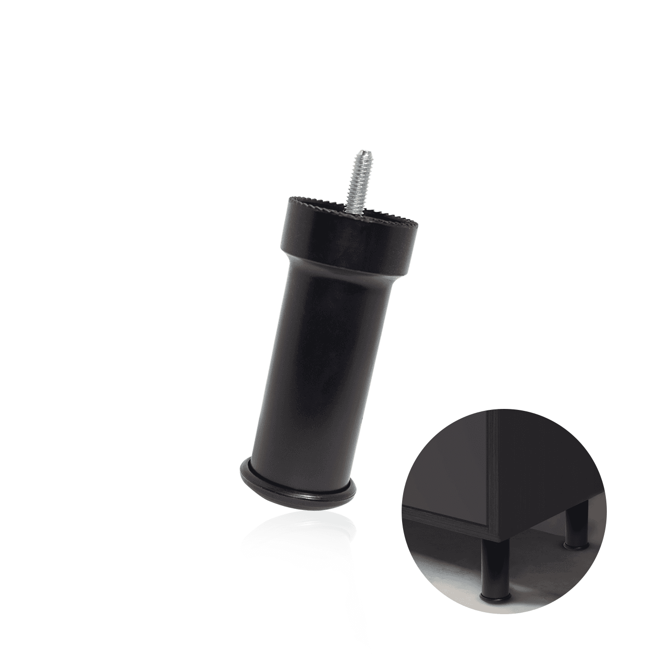 Pé Para Sofá E Cama Box Cor Preto 11cm