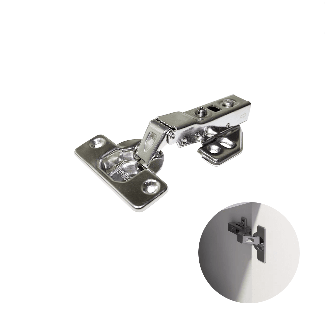 Dobradiça Cermag Aço Inox 304 Curva 35mm Para Armários