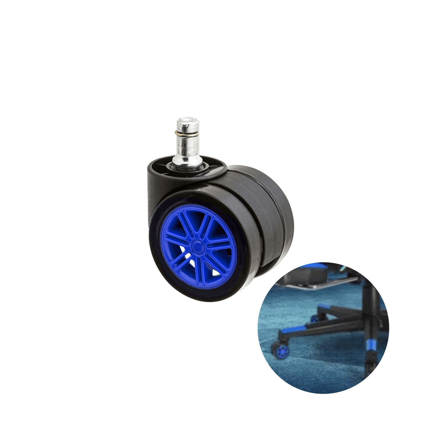 Rodizio Ou Rodinha Para Cadeira Gamer Cor Azul