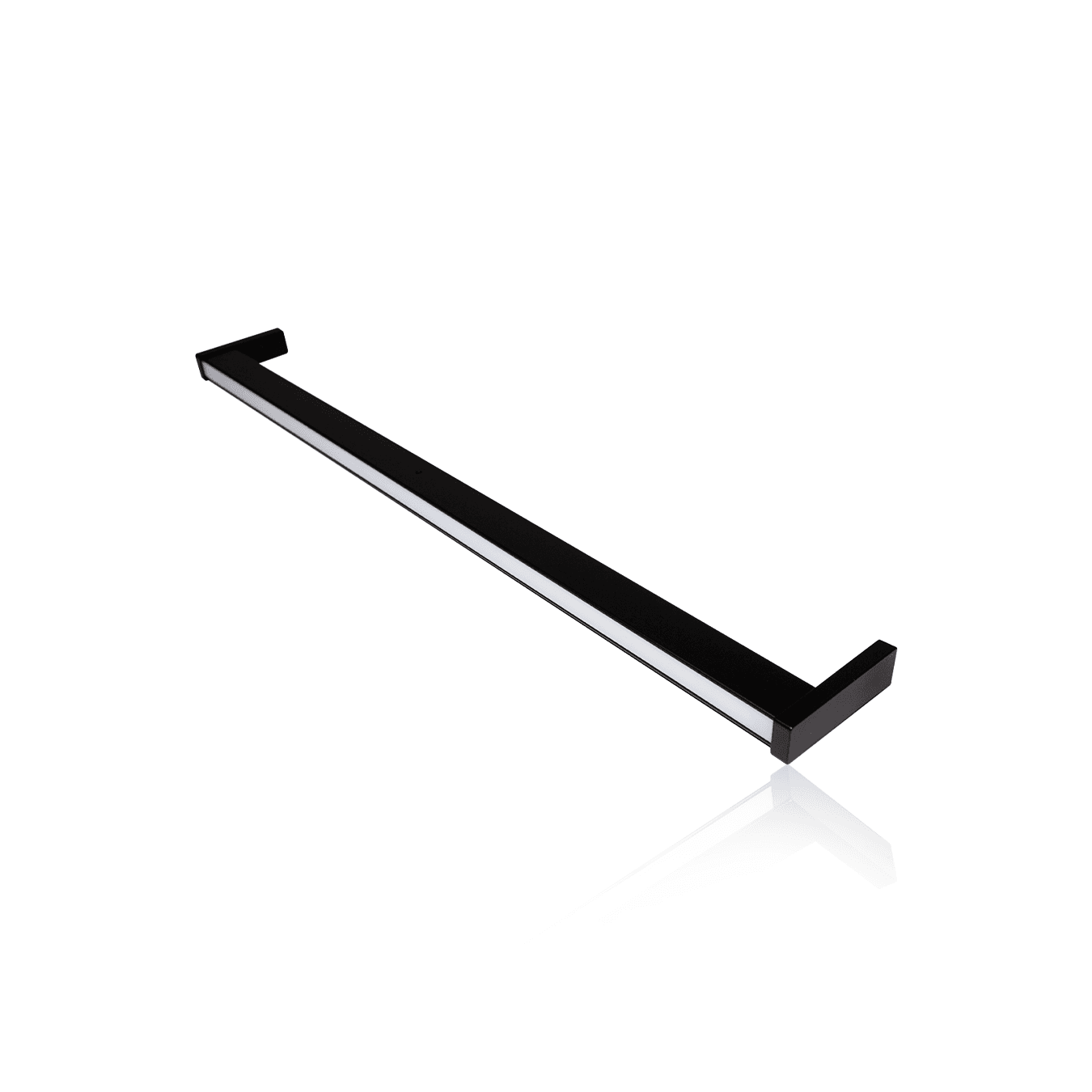 Cabideiro de Led Editável de 400 A 600 Mm Em Preto Fosco Com Sensor de Presença 3000k Branco Quente Blass
