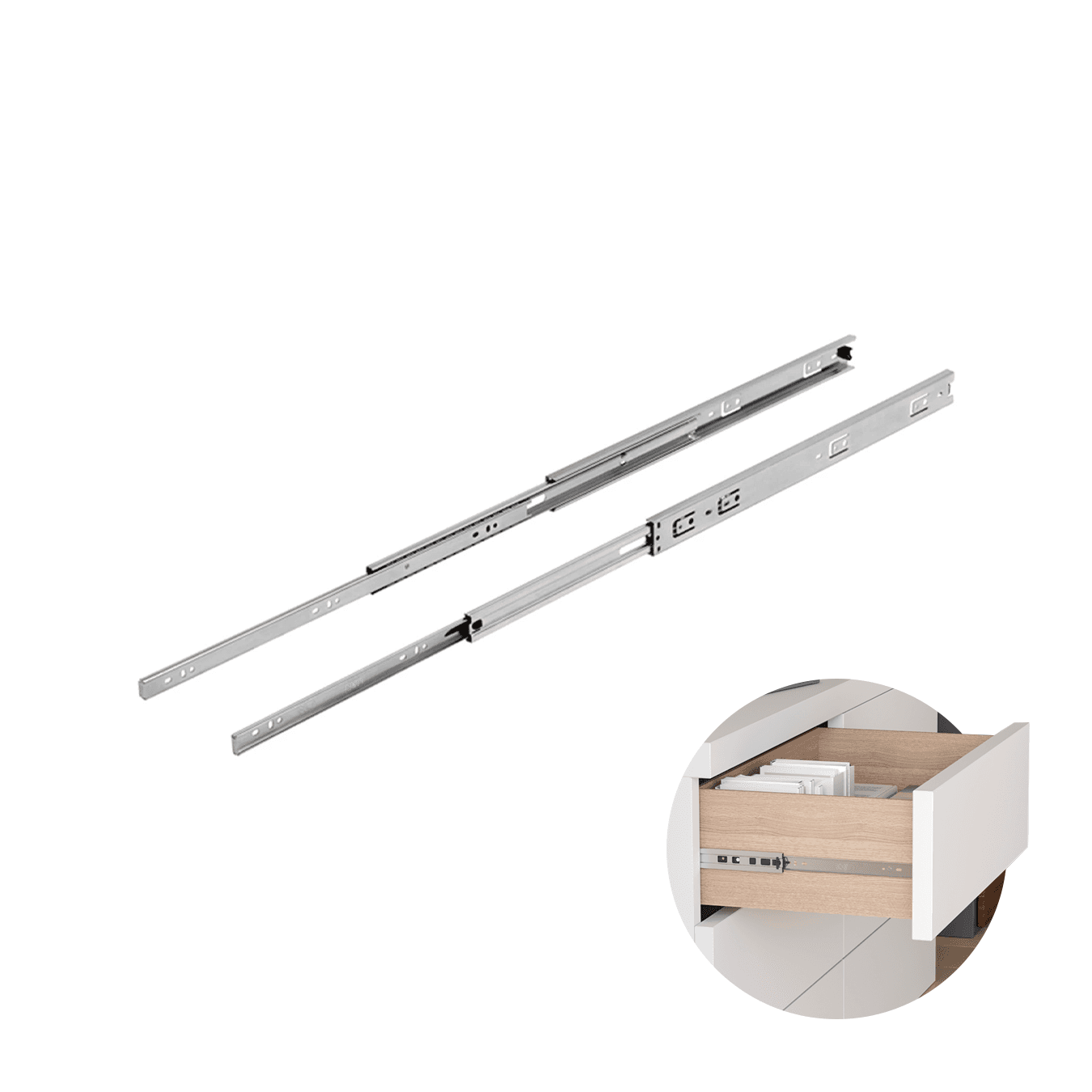 Corrediça Trilho Telescópica de 50 Cm H45 Steel 40kg Mk