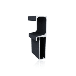 Perfil Puxador Montante Em Preto Fosco Para Vidro 7035 Dmt