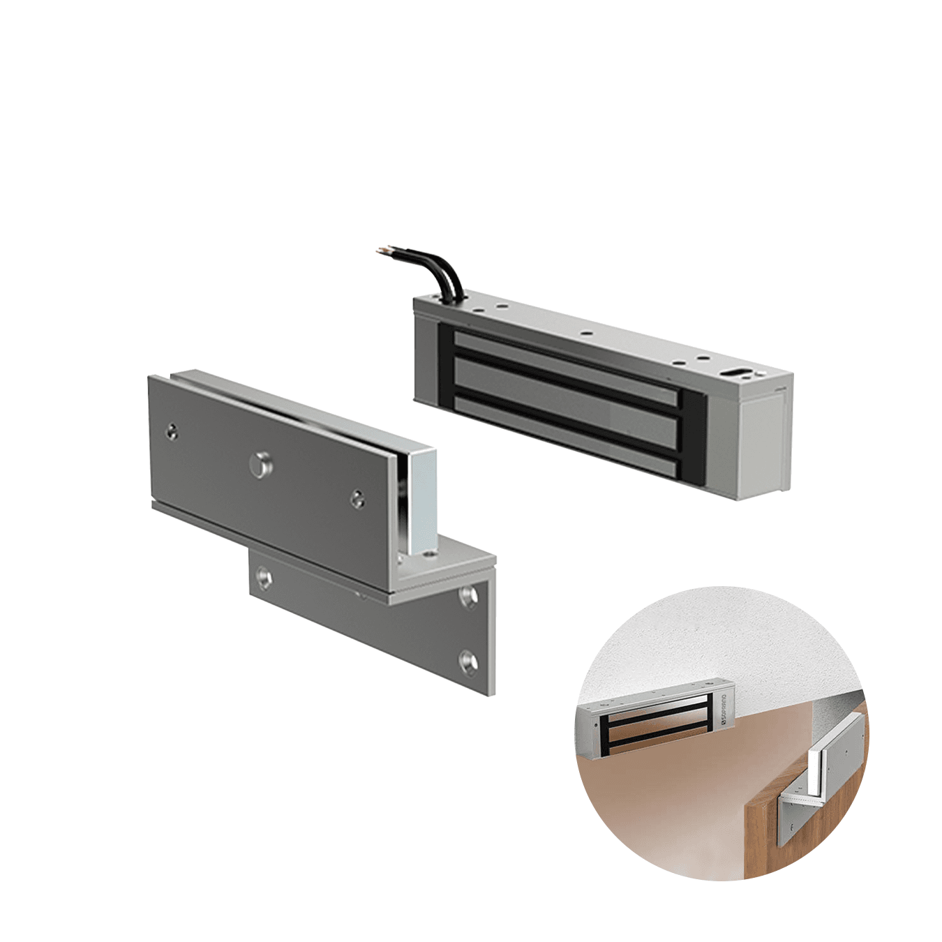 Fechadura Eletroima 150 Kgf Cinza Conjunto Universal