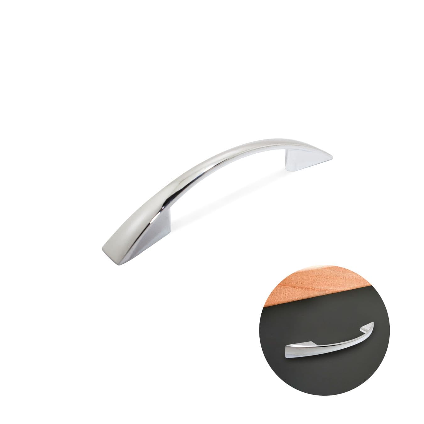 Puxador Arco Cromado de 224 Mm Para Portas E Gavetas Il2092 Italy Line