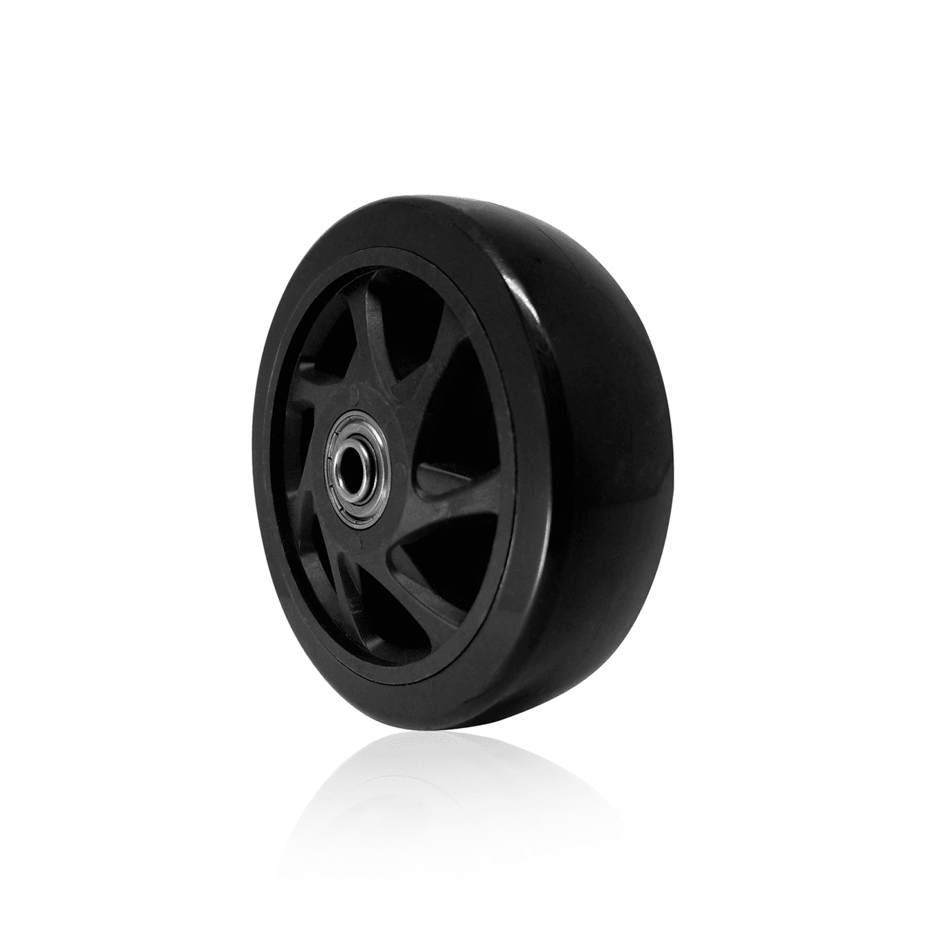 Roda de Pvc Preta 125 Mm X 30,5 Mm Com 2 Rolamentos