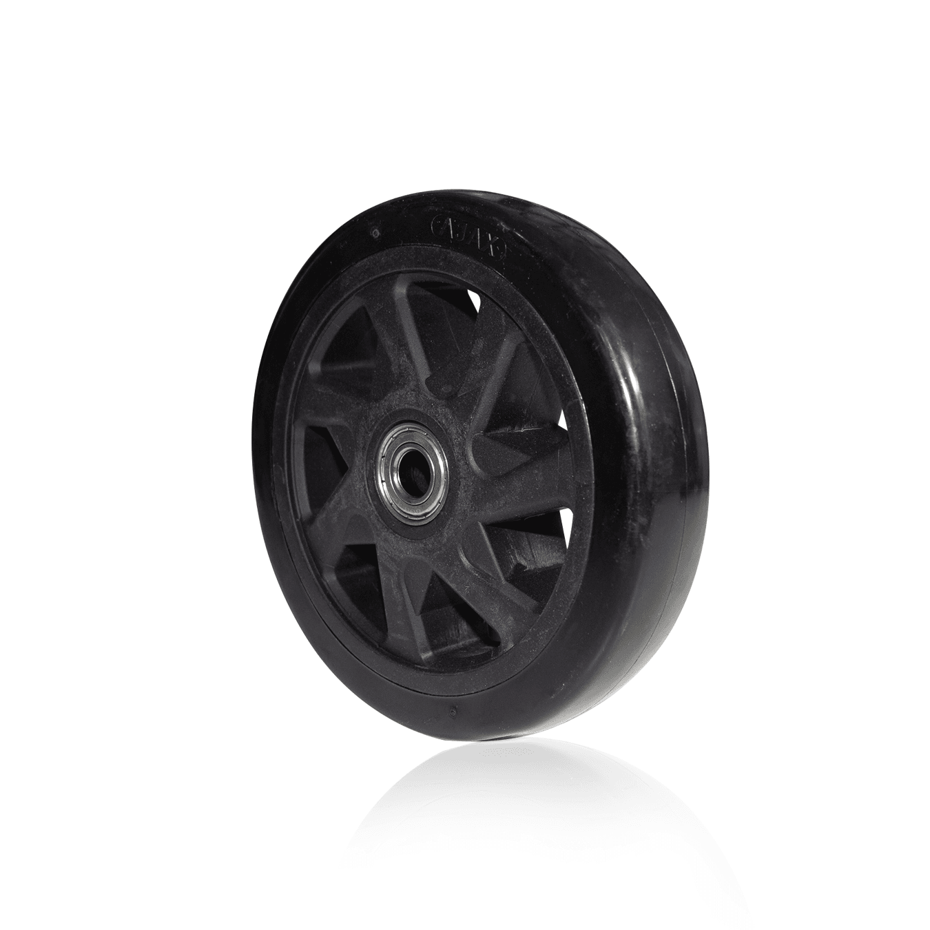 Roda de Pvc Preta 150 Mm X 32 Mm Com 2 Rolamentos
