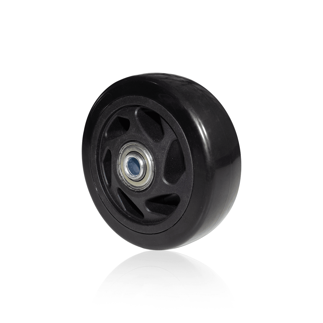 Roda de Pvc Preta 100 Mm X 31,5 Mm Com 2 Rolamentos