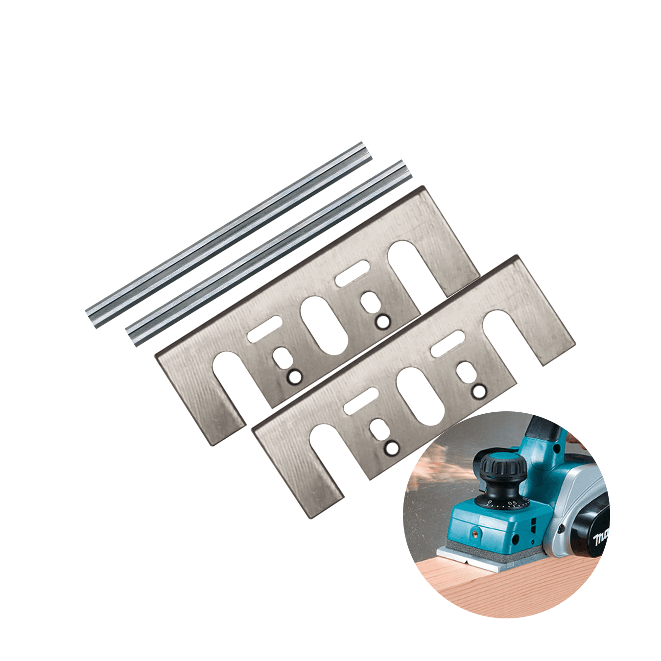 Conjunto Faca E Lâmina Para Plaina 82 Mm | D-07951+ D-16346| Makita