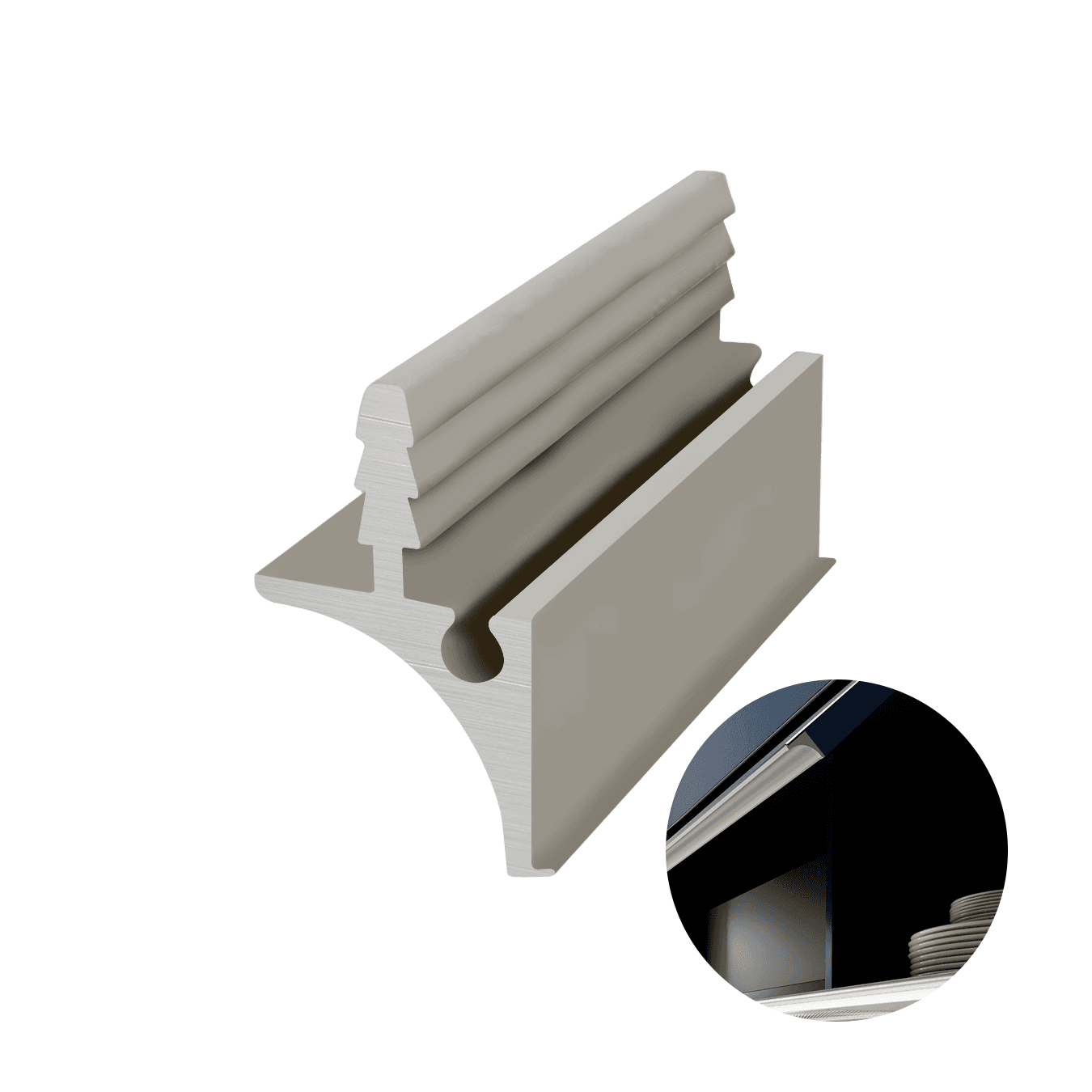 Perfil Puxador Champanhe Claro 18mm Rm250 Rometal