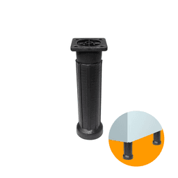 Pé Regulável Na Cor Preto de 13,8 Cm Para Móveis E Armários Dmt