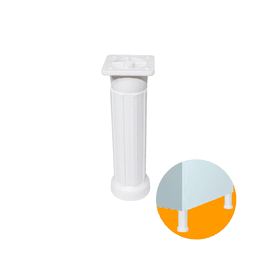Pé Regulável Na Cor Branco de 13,8 Cm Para Móveis E Armários Dmt