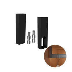 Suporte Topo Lateral Em Preto Fosco Para Cabideiro Cintre Rometal