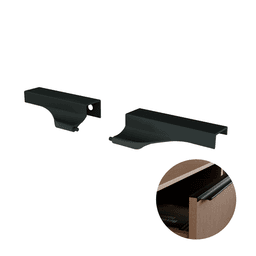 Ponteira Para Puxador Facetato Safira Preto de 15 Mm Pe407 Rometal