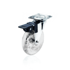 Rodizio Ou Rodinha Para Moveis Ø100 Mm Com Freio Transparente