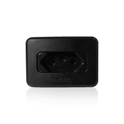 Tomada Simples Preta de Embutir de 2 Pinos + 1 Terra de 10a E 250v Led Line