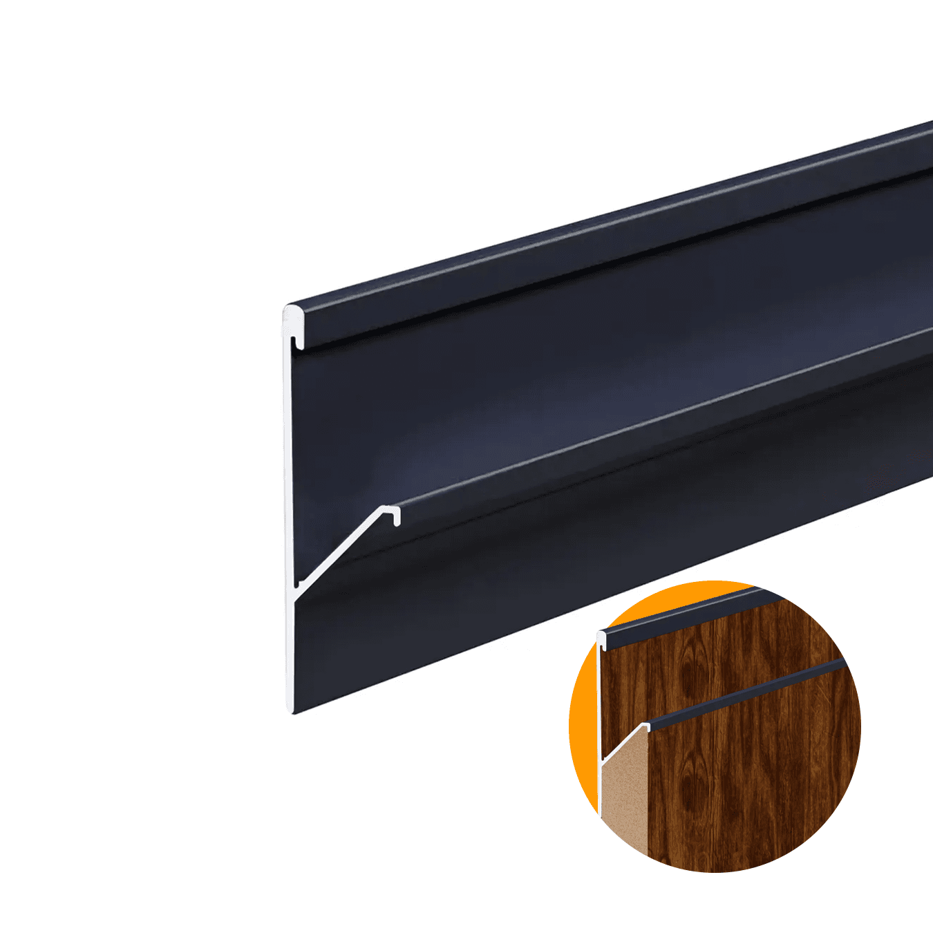 Perfil Puxador Cava Preto de 18 Mm 0240 Dmt
