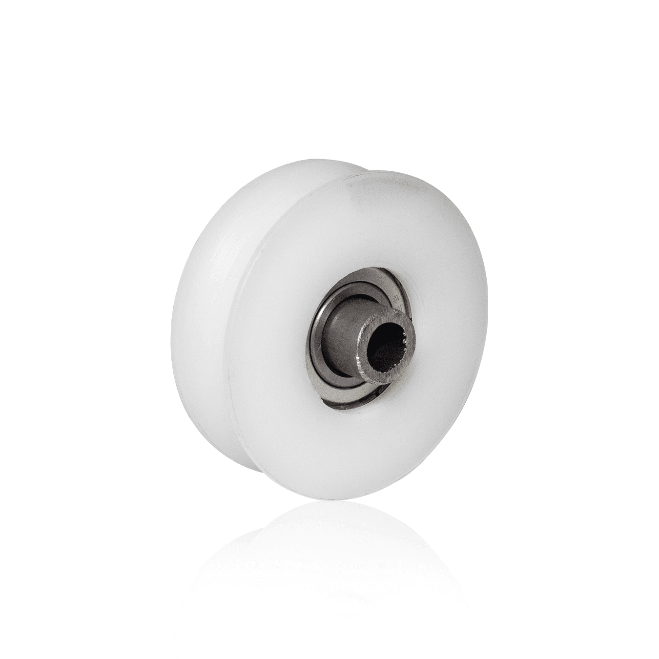 Roldana Roda Em Nylon de 2,5" Polegadas Com Eixo de 5/8" Com Canal U Para Portão de Correr