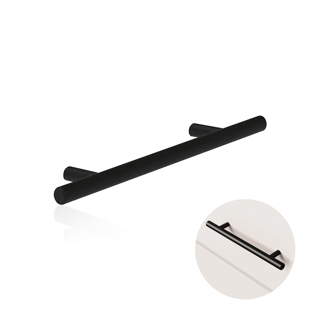 Puxador Dísia 96 Mm Haste Redondo Inox Preto