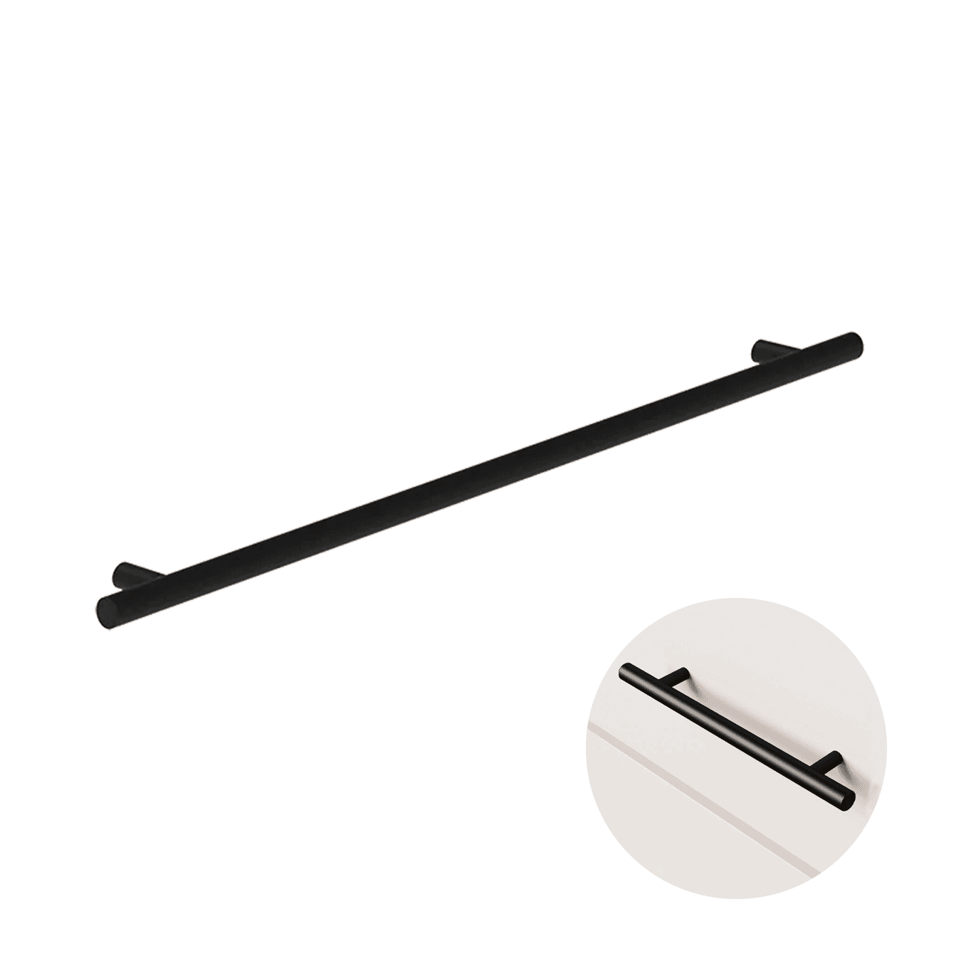 Puxador Dísia 352 Mm Haste Redondo Inox Preto