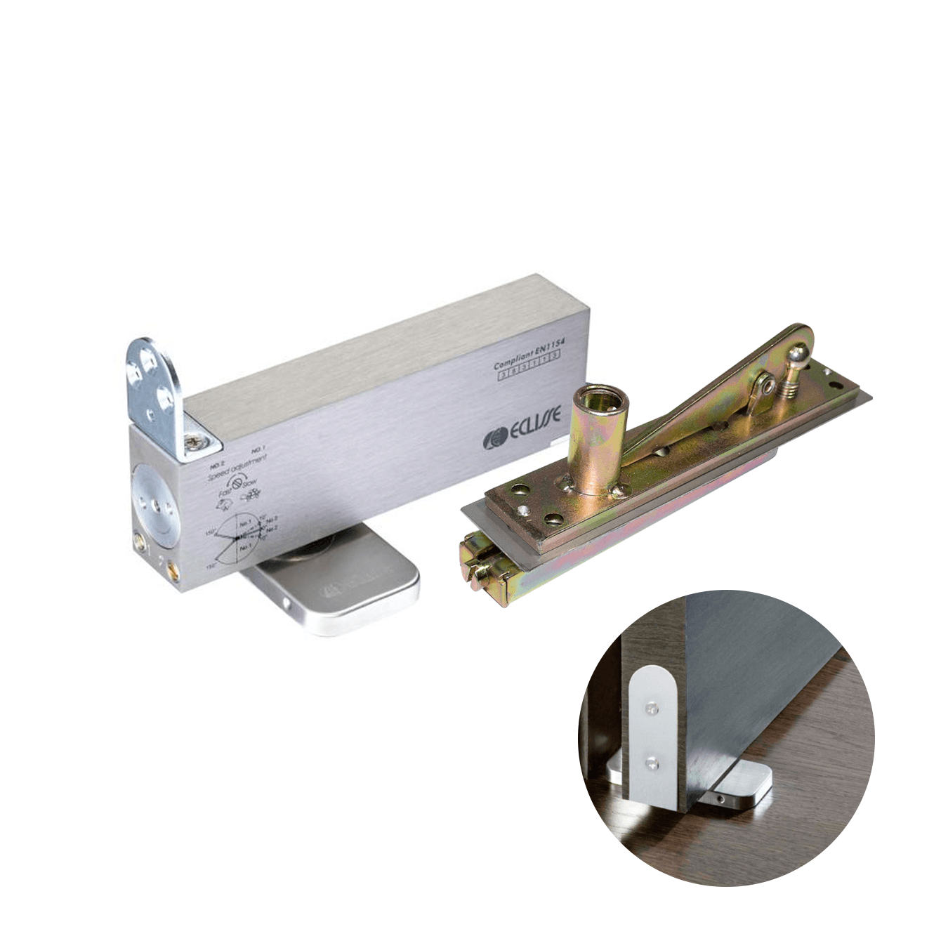 Pivô Com Mola Para Porta de Madeira Self Motion 100 Kg - Kit Completo