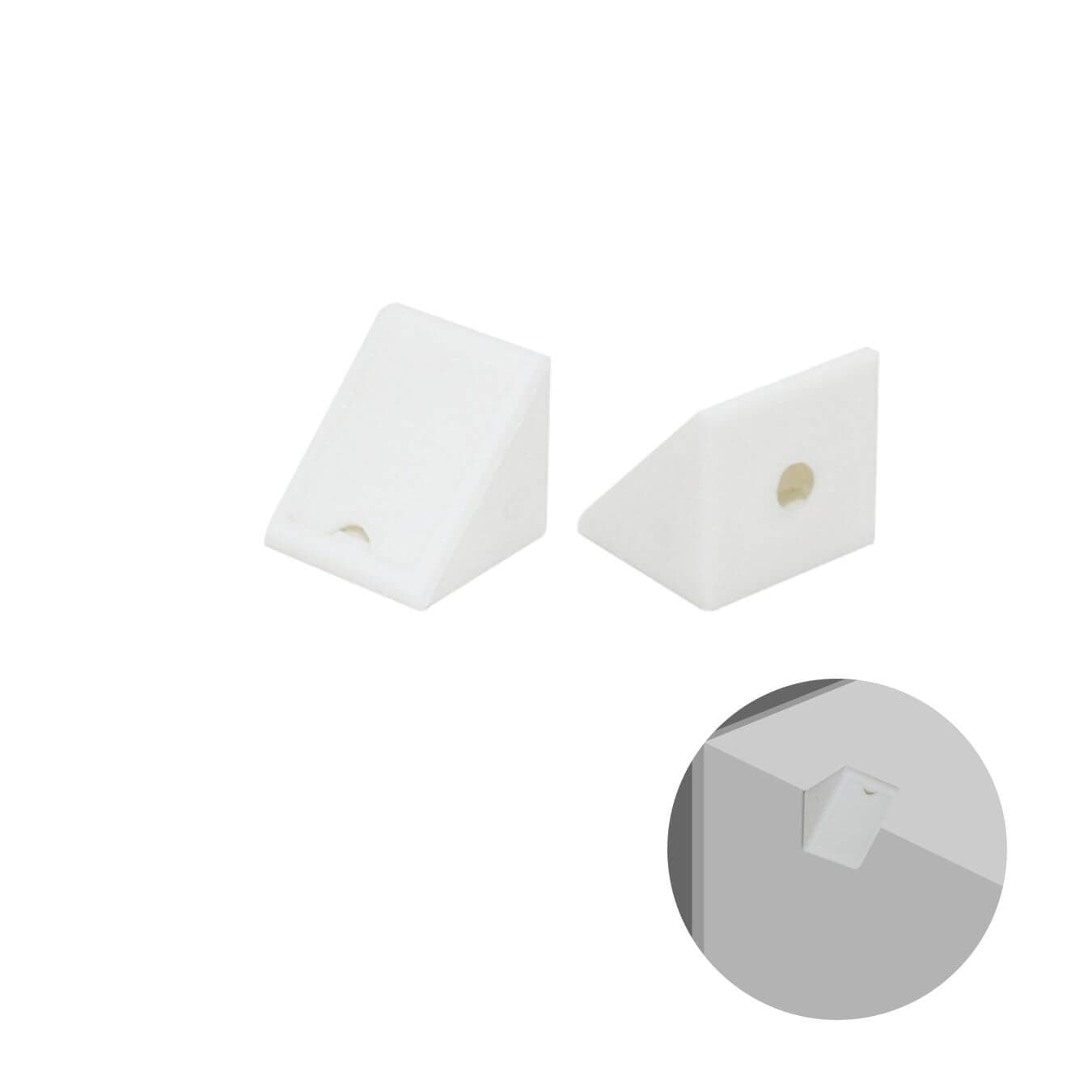 Cantoneira Conector 2 Furos Tampa Branca Pacote Com 100 Peças