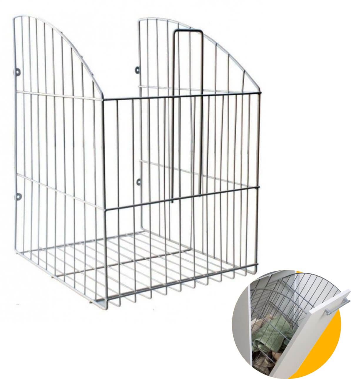 Tulha Basculante 40 Cm Cromada Para Embutir No Armário
