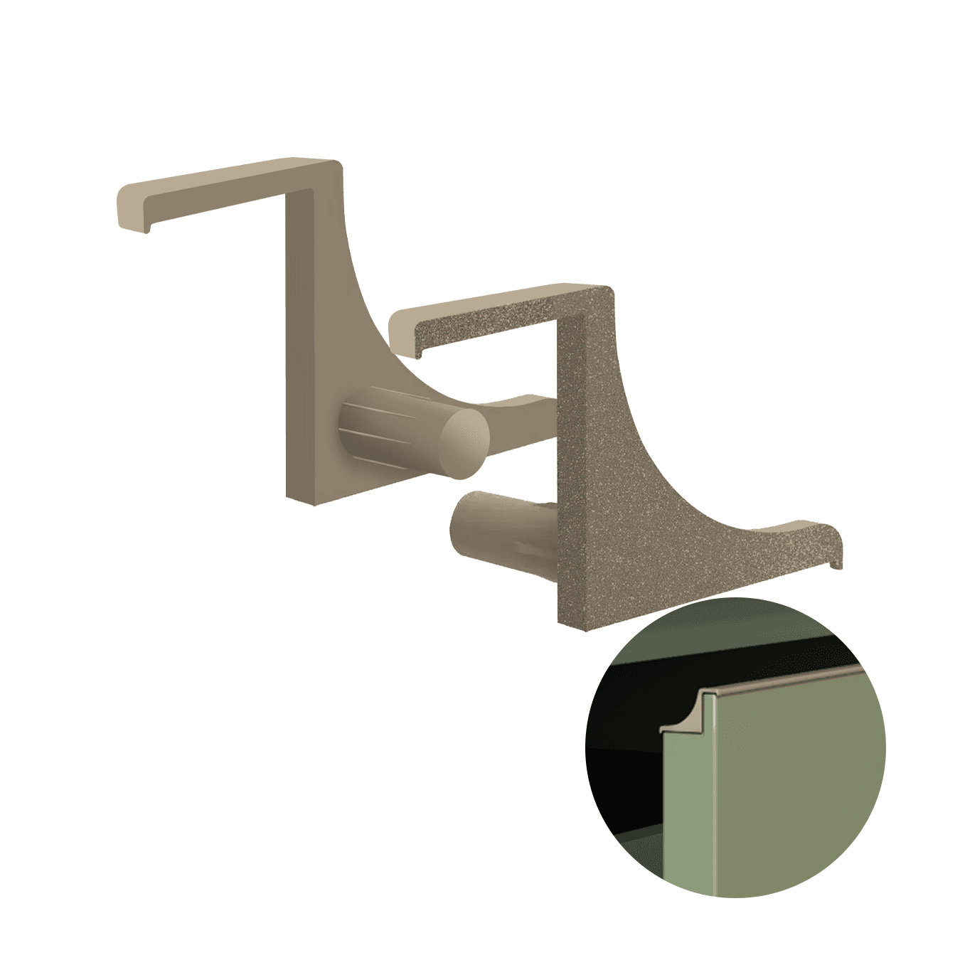 Ponteira Puxador Pe-425 E 426 Champagne Claro Rometal