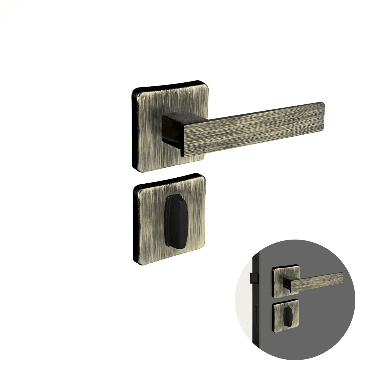 Fechadura Topazio 40mm Antique Maçaneta Redonda Banheiro