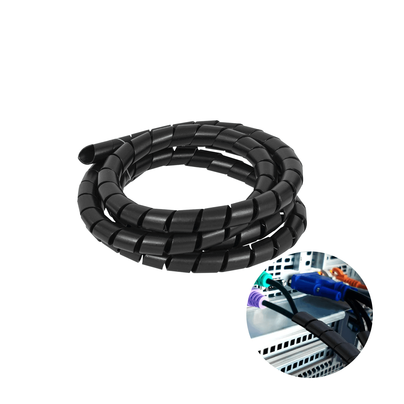 Organizador de Fios Preto 20mm X 1,5m