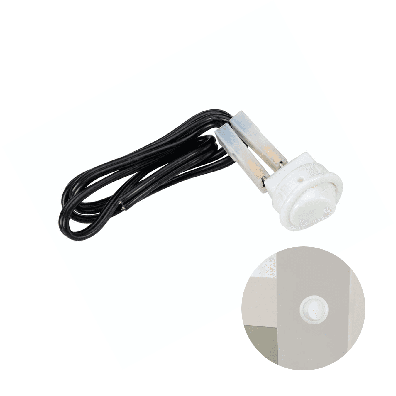 Botão Interruptor Gota Bolinha Redondo Branco de Embutir Para Led Em Móveis Nuze