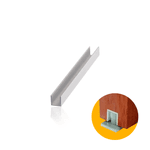 Trilho Canaleta U Natural 1/2" Pol Para Portas de Correr Dmt