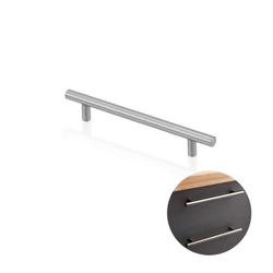 Puxador Haste Redondo Aço Inox 201 Escovado 192 Mm / 30 Cm Para Gavetas Dmt