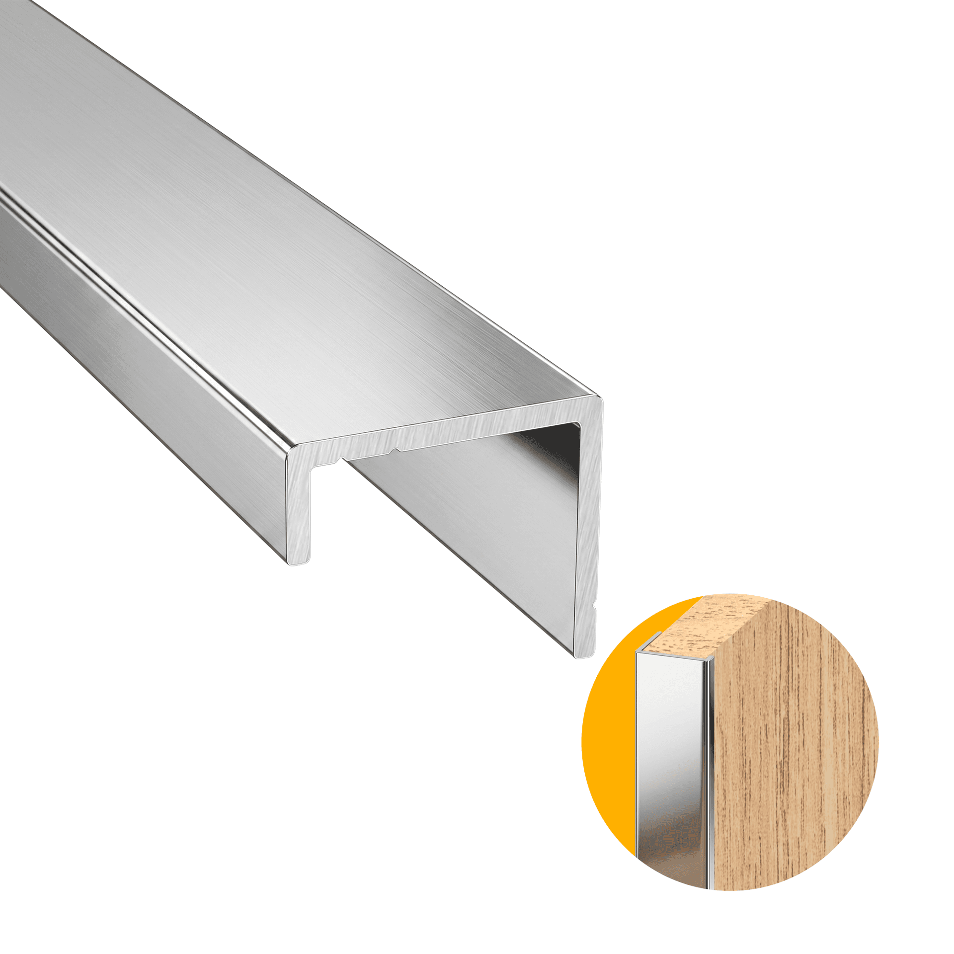 Perfil Testeria Em Inox Polido de Encaixe de 18 Mm Rm124 Rometal