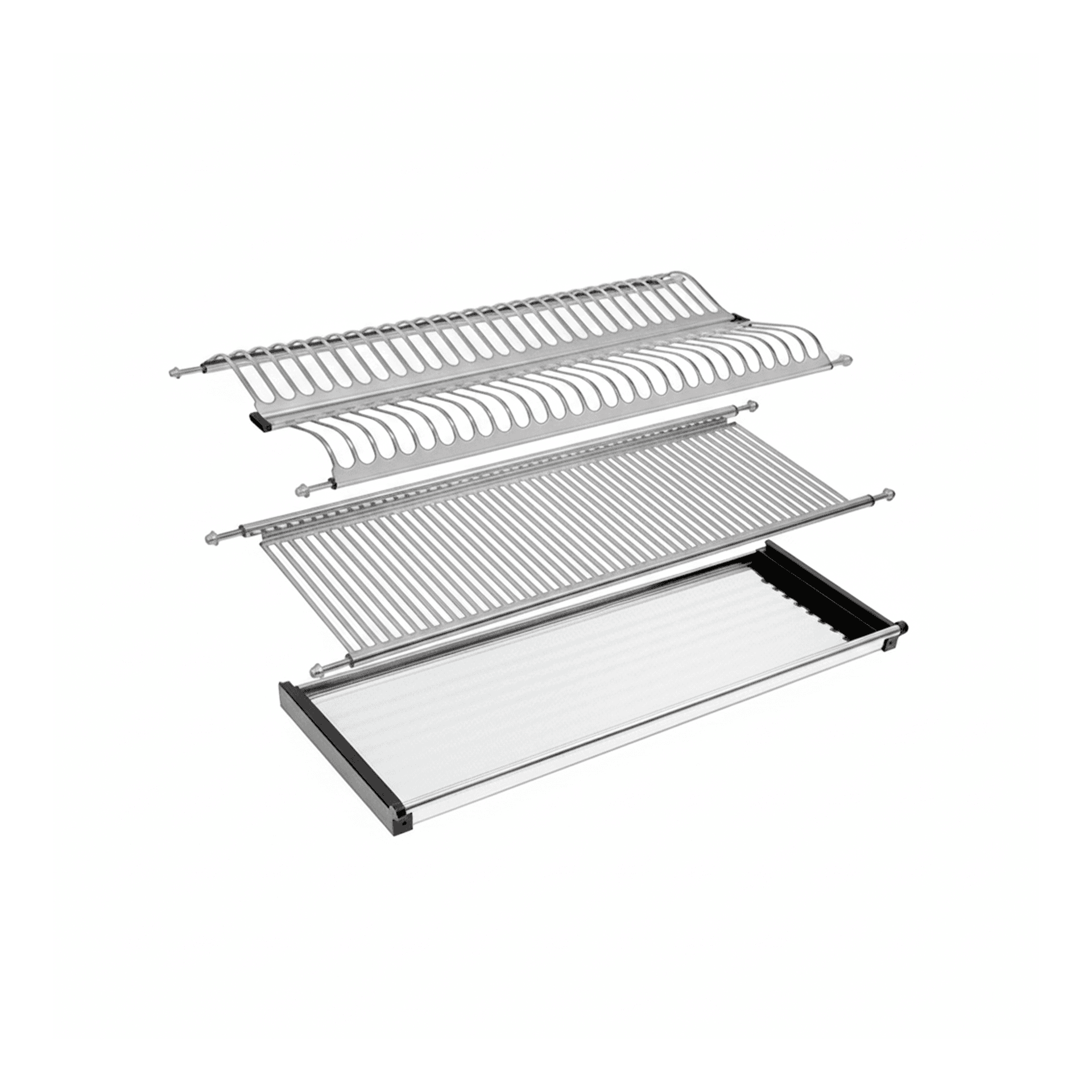 Kit Escorredor de Louças Inox 2 Andares Para Armários 80 Cm Fgv