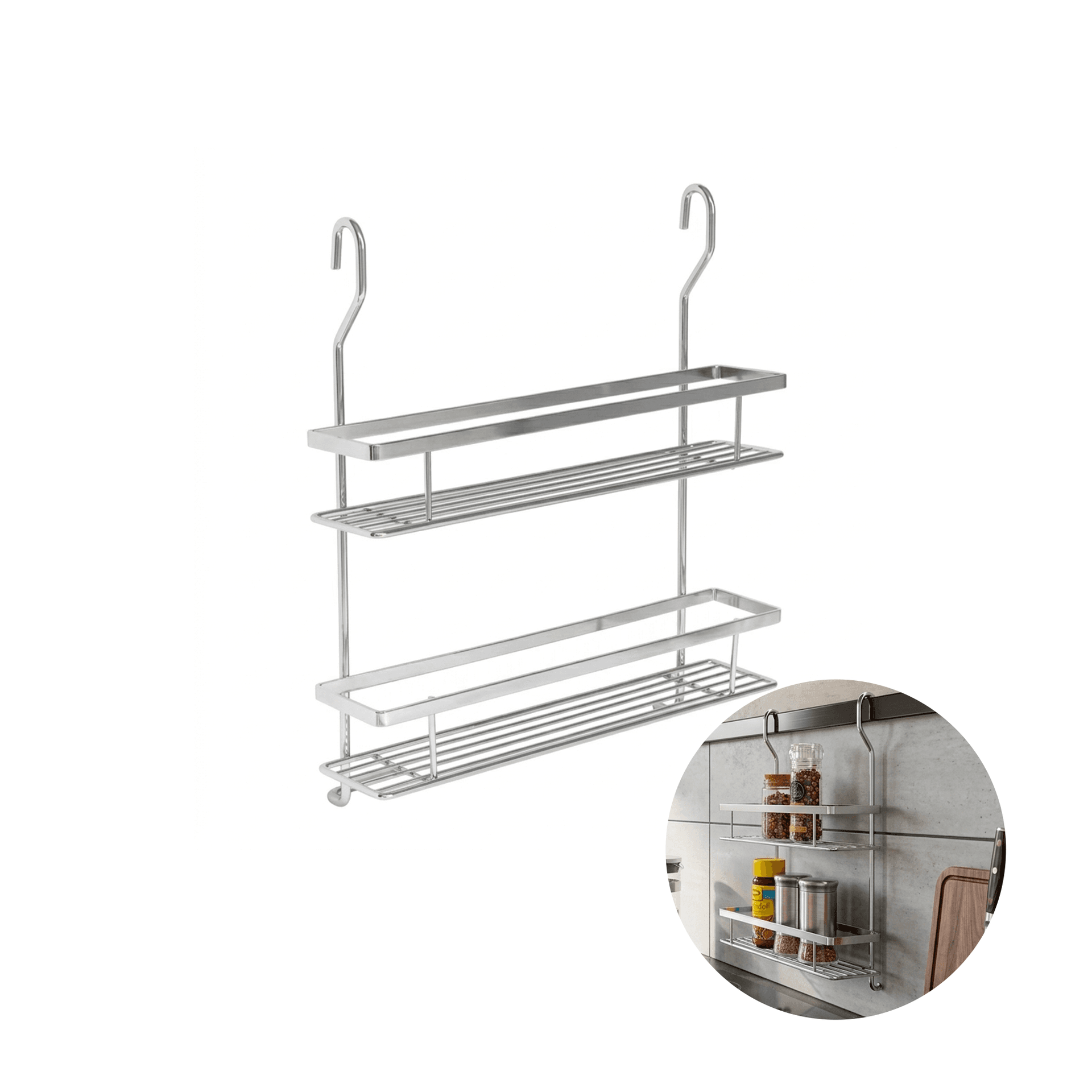 Porta Temperos E Condimentos Suspenso Duplo Para Cozinha Bredal