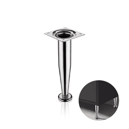 Pé Távola de Aço Cromado de 15 Cm Com Regulagem Para Armários E Móveis Hd