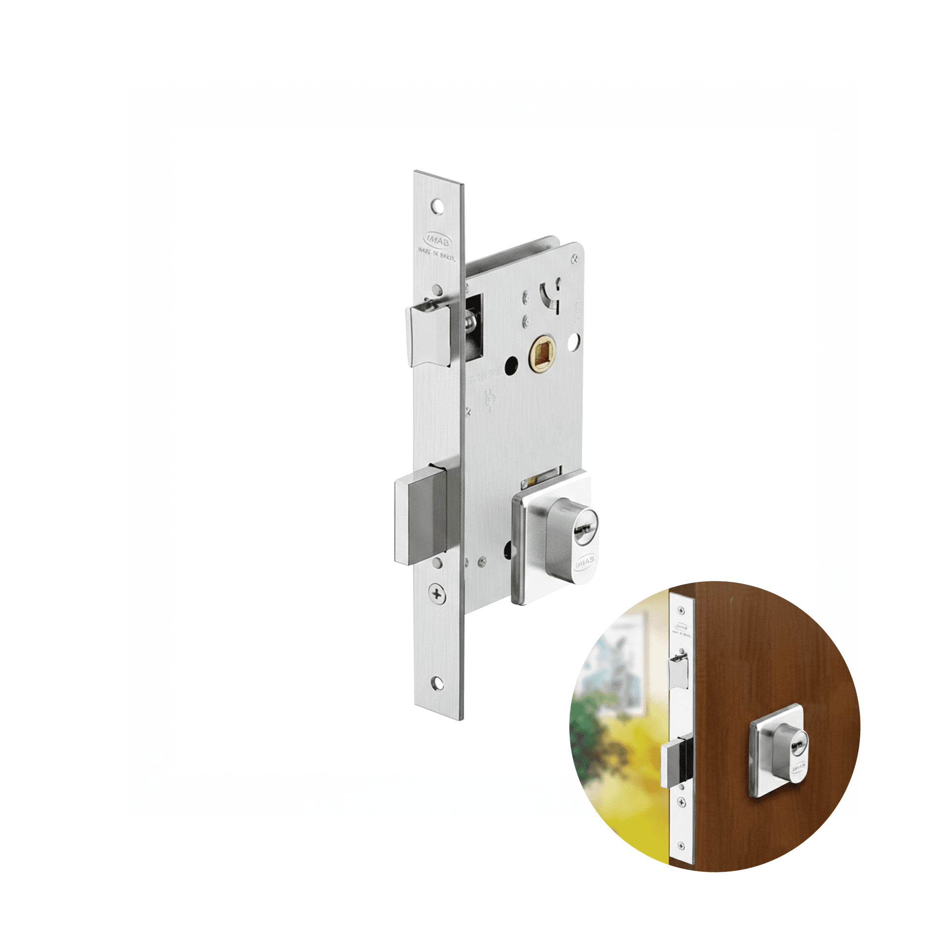 Fechadura Imab 4800 Latão Cilindro 70mm 5 Chaves Cromado