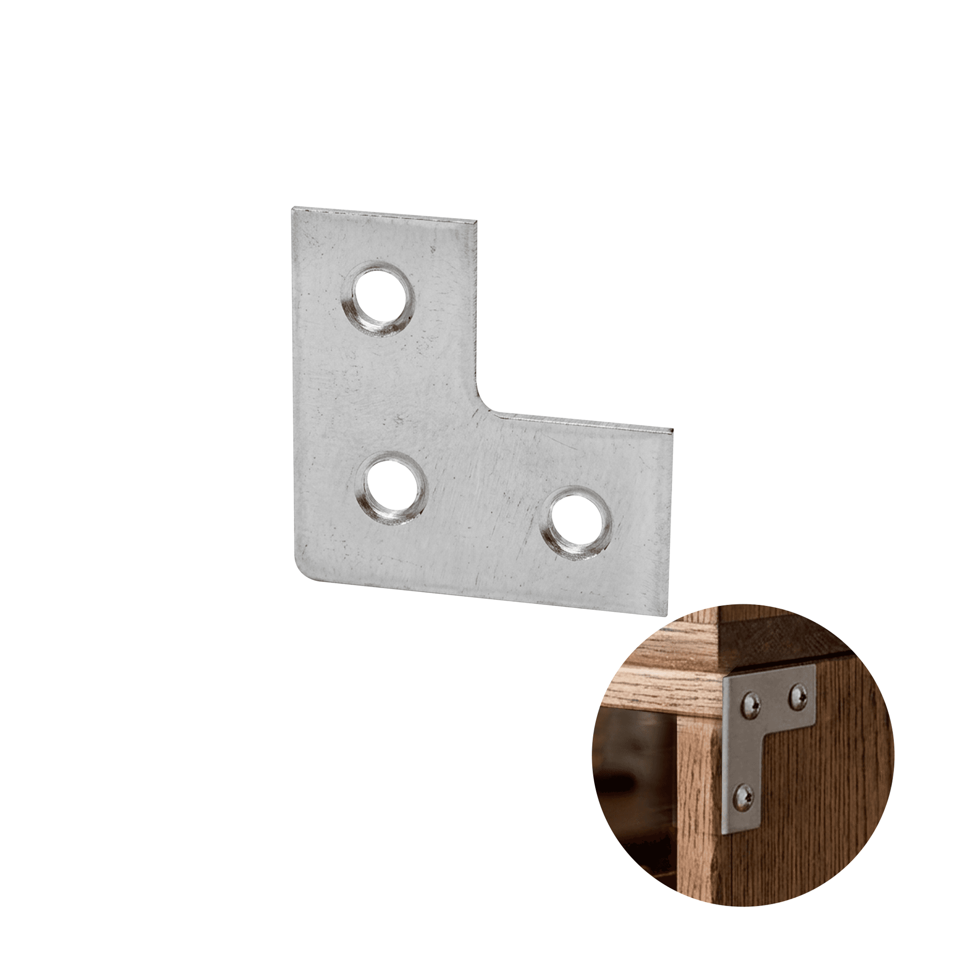 Chapa L Para Junção Em Madeira 30 X 30 Mm Aço Zincado