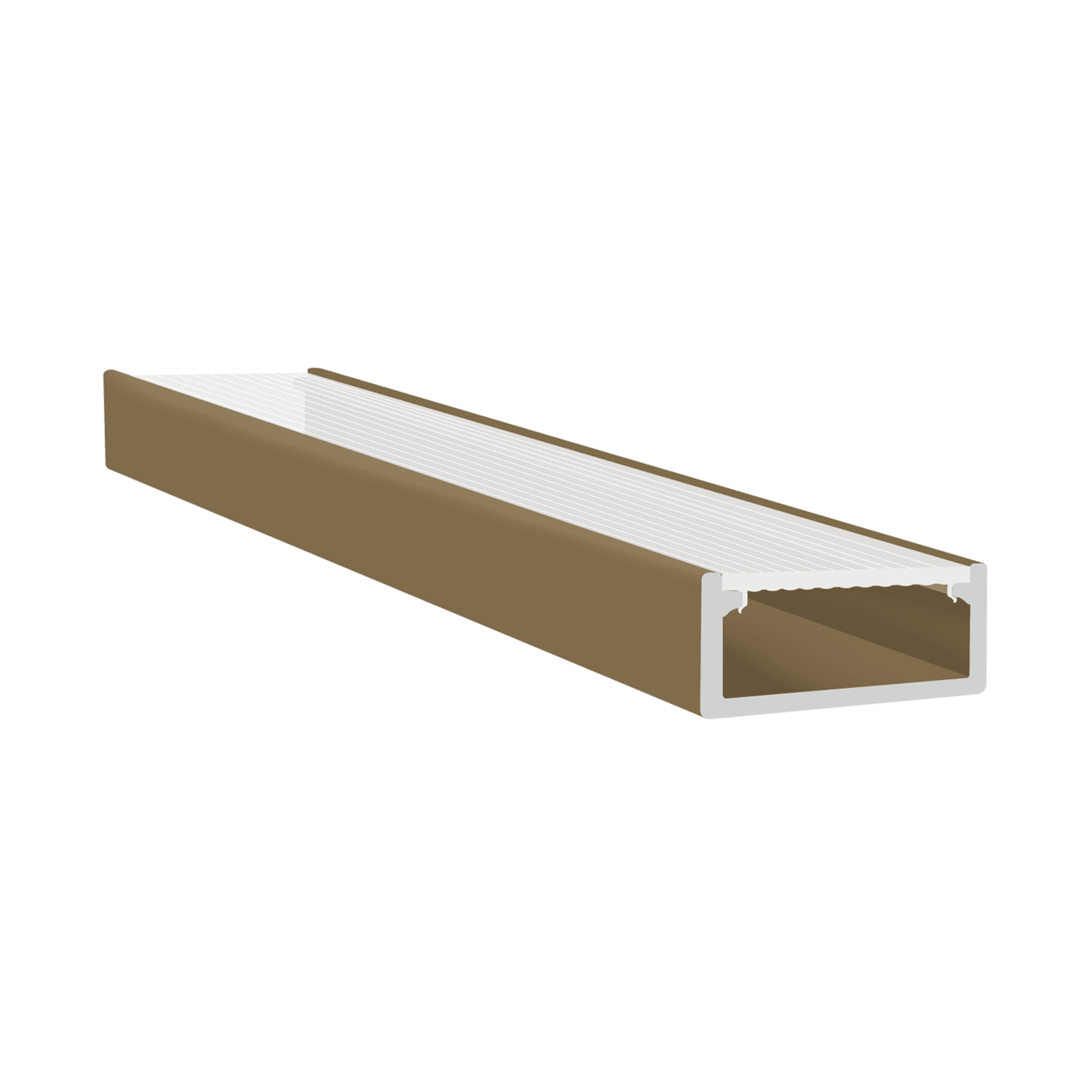 Perfil Aluminio E Difusor Ripado Inox Fosco 3 Metros