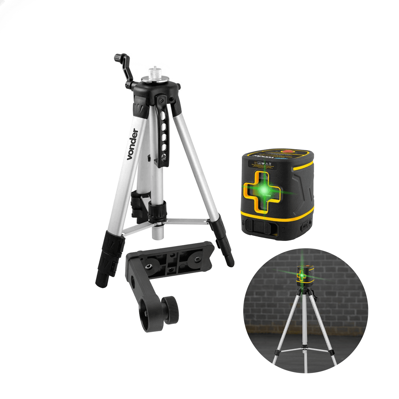 Combo Tripé Telescópico + Nível A Laser Nlr 020 Vonder
