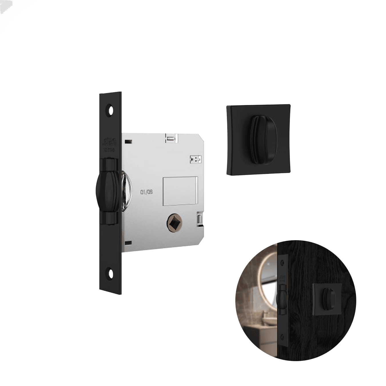 Fechadura Pivotante Para Banheiro 1025 Black