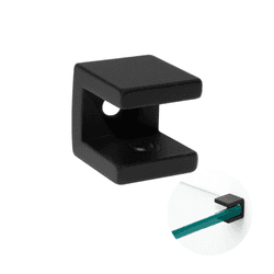 Suporte Para Vidro Quadrado 6mm Preto Fosco