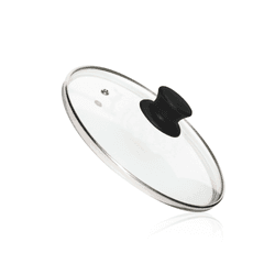 Tampa Redonda de Vidro Temperado 29cm Para Panela E Frigideira Mk Pomel – Preto