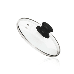 Tampa de Vidro Temperado 25cm Mk Pomel Preto Para Panela E Frigideira