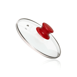 Tampa Vidro Temperado 23cm Universal Com Pomo Vermelho