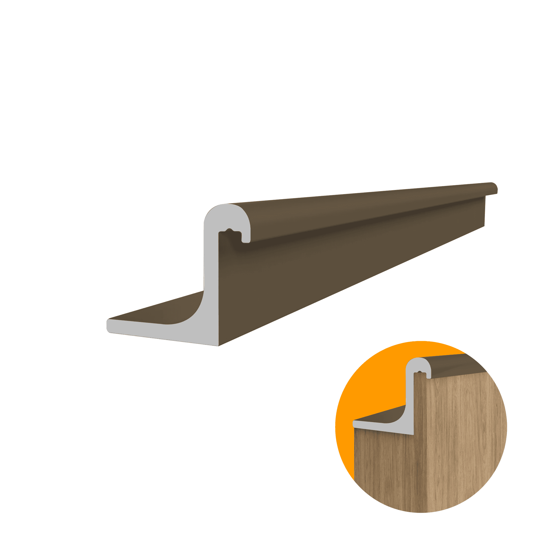 Perfil Puxador 4255 Bronze 1001 15 Mm Rfc